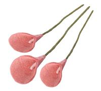Gry & SIF Artificial Felt Lilies, Decorative Flower, Decorative Branch, Artificial Flower, Flexible Stem, Handmade, Fair Trade, Spring Decoration, Easter Decoration, 34 cm, 3 x Pink