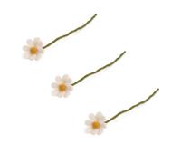 Gry & SIF Artificial Flower, Artificial Daisies, Felt Anemone, Easter Decoration, Decorative Element for Living Room, Easter Arrangement, Handmade, Fair Trade, 3 x White Daisies, 30 cm