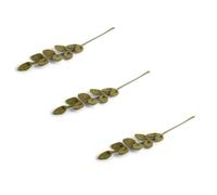 Gry & SIF Artificial Foliage Branches, Flexible Stem, Decorative Felt Branch, Artificial Plant, Flower Bouquet, Tying Weddings, DIY Projects, Handmade, Fairtrade I 30 cm, 3 x Green