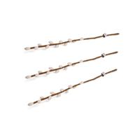 Gry & SIF Artificial Palm Kitten Branches, Flexible Stem, Decorative Branch, Felt Branch, Willow Kitten Willow, Spring Decoration, Easter Decoration, Handmade, Fairtrade I 43 cm, 3 x White