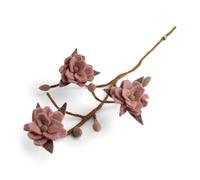 Gry & SIF Felt Magnolia Branch, Flexible Handle, Decorative Branch for Vases, Handmade Easter Decoration, 1 x Branch with Pink Flowers, 60 cm