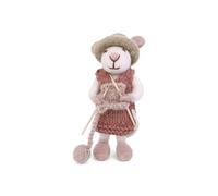 Gry & Sif Handmade & Fairtrade Certified Stylish Danish Design X Artisans from Nepal Felt Animal Figures Mouse Family Decorative Figures for Standing Up 12 cm