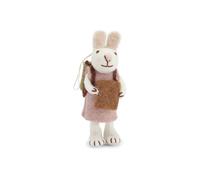 Gry & Sif Handmade & Fairtrade Certified Stylish Danish Design X Artisans from Nepal Felt Animal Figures Rabbit Family Decorative Figures for Standing Up White 12 cm