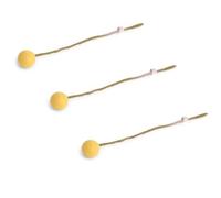 Gry & Sif Handmade & Fairtrade Certified Stylish Danish Design x Artisans from Nepal | Felt Dot Flowers - Artificial Flowers for Living Room Decoration | Yellow | Set of 3