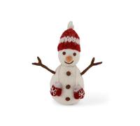 Gry & Sif Handmade & Fairtrade Certified | Stylish Danish Design X Nepali Artisan | Snowman with Red Hat & Mittens