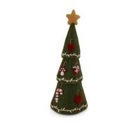 Gry & Sif Handmade & Fairtrade Certified | Stylish Danish Design X Nepali Artisans | Christmas Tree with Details - 3 in 1 - Green