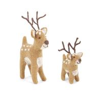Gry & Sif Handmade & Fairtrade Certified | Stylish Danish Design X Nepali Artisans | Cute Brown Deer - Large & Cute Brown Deer - Small