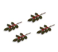 Gry & Sif Handmade & Fairtrade Certified | Stylish Danish Design X Nepali Artisans | Mini Branch Holly - Set of 4