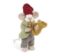 Gry & Sif Handmade & Fairtrade Certified | Stylish Danish Design X Nepali Artisans | Small Orchestral Mouse with Trumpet