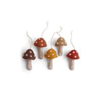 Gry & SIF Handmade Felt Autumn Decoration - Hanging, Window, Halloween, Mushroom & Toadstool Set
