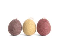 Gry & Sif Large Easter Pendant Eggs, Felt Eggs, Easter, Easter Decoration, Spring Decoration Made of Felt, Handmade, Fair Trade, Bright Easter Eggs, 4 cm, Set of 3
