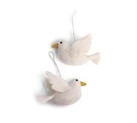 Gry & Sif Two Doves Felt Peace Doves Turtle Doves Pendant Fair Trade Handmade Wedding Gift Gift Tag
