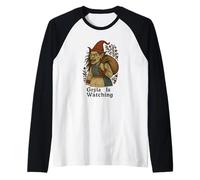 Gryla is Watching Icelandic Christmas Ogress Folklore Raglan Baseball Tee