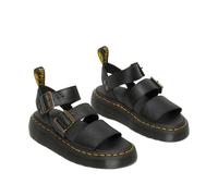 Gryphon Quad Platform Sandals in Pisa Leather Black
