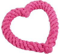 Gryshanyun Dog Rope Chew Toy, Heart Shaped Interactive Teething Toy for Puppies, Pink Cotton Dental Tug Toy