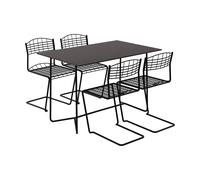 Grythyttan Stålmöbler High tech table 110 cm + 4 High tech chairs, black