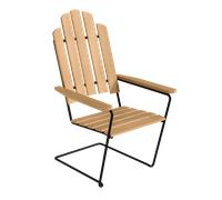 Grythyttan stålmöbler - Lounger A3, Oiled Oak / Black - Oiled Oak