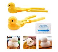 Grzhiyi 2 Pcs Duck DIY Sushi Molds 3D Rice Shaper Molds with Poly Plastic Gloves for Sushi, Croquettes