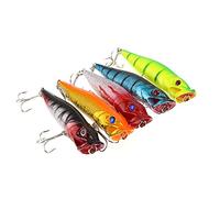 GS 5pcs Top Water Fishing Lure 9.5cm 12g Popper Hard Bait Big Mouth Bass Artificial Lure Hooks Fishing Tackle