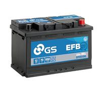 GS EFB096 12V 75Ah 700 CCA EFB Start Stop Car, Truck & Van Battery | Maintenance-Free EFB Technology, 270,000 Engine Starts, 19.3 kg, 278 x 175 x 190 mm, Integrated Carrying Handle