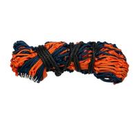 GS Equestrian 50" Haynet - Small Hole (2") Slow Feed Hay Net for Horses - Durable HDPE, 22 Rings, Reduces Waste for Stable, Field & Travel (Navy/Orange, 50")