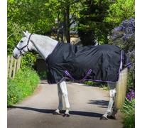 GS Equestrian 600D 0g Fill Waterproof Turnout Rug GSE425 (6'3, Black/Purple Trim)