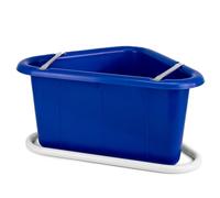 GS Equestrian & Country Corner Manger 45L - Heavy Duty Horse Feed Trough with Frame - Space-Saving Stable Corner Feeder (Blue, 45L)