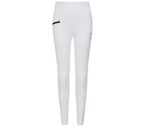 GS Equestrian Ladies Unity Full Seat Riding Tights. Comfortable, Flexible and Practical Riding Tights With Large Zipped Pocket (White, UK 12)