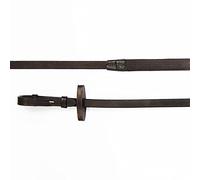 GS Equestrian Leather Reins GSE990 Black Brown Cob/Full Versatile Hook and Stud Billet Attachment Rubber Pebble Outer 132cm/140cm Everyday Use (Brown, Cob)