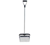GS Equestrian Shavings Fork, Lightweight Aluminium Stem, Hard-Plastic Head, Ergonomic D-Grip Handle (Black)