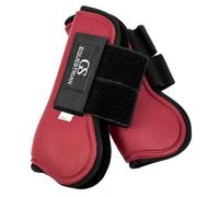GS Equestrian Tendon Boots - Open Front Horse Boots with Shock Absorption & Secure Touch Fastenings - Protective Leg Boots for Schooling (Red, M)