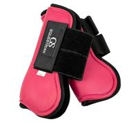 GS Equestrian Tendon Boots - Open Front Horse Boots with Shock Absorption & Secure Touch Fastenings - Protective Leg Boots for Schooling (Pink, M)
