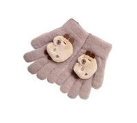 GS Forever Full Finger Gloves Winter Knit Warm Mittens Soft Lined Fleece Thermal Outdoor Stretchy Gloves for Kids boys girls (Capybara)