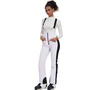 GS SNOWING Women's Snow Bibs Insulated Waterproof Windproof Ski Pants Overalls Winter Snowboarding Pants Keep Warm Comfy White M