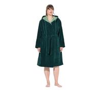 gs1 data protected company 4069787000005 Ulla Popken Women's Large Sizes Plus Size Dressing Gown Double Face Terry Cloth Pockets, Midnight Green, 42-44