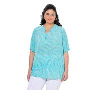 gs1 data protected company 4069787000005 Women's Bluse mit Palmenprint Shirt, Deep Aqua, 28 UK/30 UK