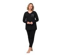 gs1 data protected company 4069787000005 Women's Pyjama, Satin Pocket Pajamas, Black, 54-56