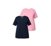 gs1 data protected company 4069787000005 Women's T-Shirts, 2er-Pack, V-Ausschnitt, Halbarm, Biobaumwolle, Antique Pink, 20 UK/22 UK