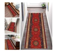 GSACLKES Area Rugs,Lohallway Rugs Carpet,Home Décor Thin Low Pile Non Skid Bordered Washable for Entryway Foyer Kitchen,Red,Pile 0.6Cm/A/0.6 X 2M/a/0.9 * 4M