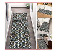 GSACLKES Area Rugs,Runner Rug Carpet for Hallway, Trellis Pattern Lorugs Edgicuttable Non Slip Entryway Foyer Kitchen,Pile 0.6Cm/A/0.6 X 7M/a/1.2 * 1M