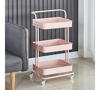 GSACLKES Carts,3-Tier Rollikitchen Cart with Multi-Purpose Handle - Versatile Utility Trolley for Office Bathroom Garage Library - Space-Savistorage Solution