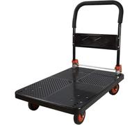 GSACLKES Carts,Heavyduty Flatbed Cart Silent Platform Trolley with Foldihandle 200Kg Capacity Maneuverable Push Wagon Onooth Swivel Wheels Ideal for Home Office Use Black/Color/Blackwheel