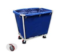 GSACLKES Carts,Mobile Hand Cart for Storage Kitchen Trolley Large Rollilaundry Cart with 5Inch Wheels Hotel Room Service Laundry Utility Cart Blue 90 X 65 X 82 cm/Brown/90 * 65 * 82Cm