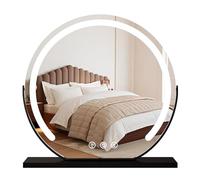 GSACLKES Mirrors,Led Makeup Mirror 360° Rotatiround Vanity Mirror Large Illuminated Dressitable Mirror Bright Light Makeup Mirror for Flawless Beauty Application/Noir/38L * 42W cm