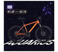 GSACLKES Mountains, 27 Speed Mountain Magnesiumy and High Carbon Steel with Constellations Seat, Frontpension Disc Brake Outdoors for Men Women,Libra/Aquarius