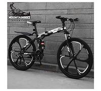 GSACLKES Mountains, Dualpension Mountain Trail 24 inch for Adult Men and Women, Foldable Mountain Bicycle with Disc Brakes, High Carbon Steele & Adjustable Seat,Red Spoke,24 Speed/Black 6 Spoke/24 Sed