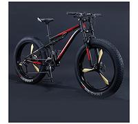 GSACLKES Mountains, Fat Tire Hardtail Mountain for Men and Women, Dual-Suspension Adult Mountain Trails, All Terrain Bicycle with Adjustable Seat & Dual Disc Brake,24 Speed,White 5 Spoke/30 Sed/Black