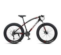 GSACLKES Mountains, Mountain for Boys, Girls, Mens and Womens, Adult Fat Tire Mountain Bicycle, Carbon Steel Beach Snow Outdoor, Hardtail, Disc Brakes,Orange Spoke,27 Speed/Red Spoke/24 Sed