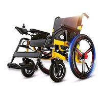 GSACLKES Power Wheelchair Heavy Duty Foldable Rollator Seat Width 50Cm and 360° Joystick Seatbelt Removable Footrests Weight Capacity 100Kg