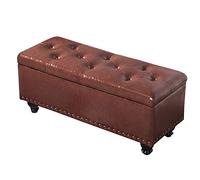 GSACLKES Storage Benches,Modern Ottoman, 100Cm X 40Cm X 45Cm Decostorage Ottomans Bench, Stable Dressitable Pouffe Stool with Storage Space, Easy to Install (Gold)/Coffee